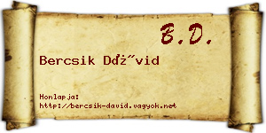 Bercsik Dávid névjegykártya