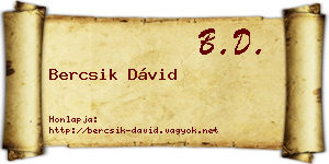 Bercsik Dávid névjegykártya